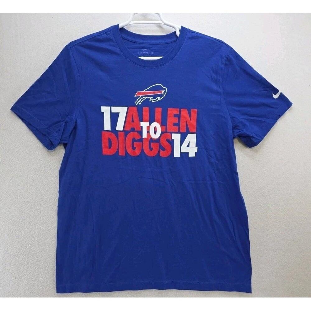 Buffalo Bills Nike NFL‎ Allen Diggs 17 to 14 Royal Blue T-Shirt Mens M NWOT
